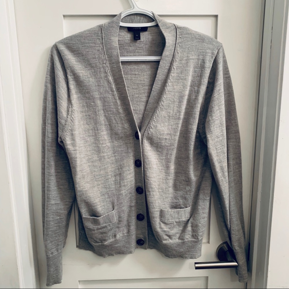 J Crew - grey cardigan